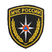 Шеврон МЧС России треугольник широкий со звездой МЧС, 9х10,5 см