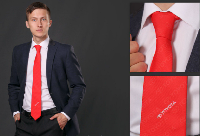 Галстук Босс самовяз из адверты мужской, с полной запечаткой