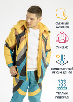 Куртка Арктик с капюшоном на синтепоне унисекс, с полной запечаткой Куртка Арктик с капюшоном на синтепоне унисекс, с полной запечаткой