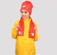 Шарф флисовый однослойный детский 10х80 см, с полной запечаткой