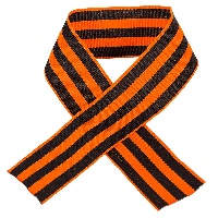 Лента "Георгиевская" 35мм ТКАНАЯ по 50см ОТРЕЗНАЯ 100 штук/упаковка