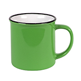 Кружка CAMP, зеленая с черным кантом, 280мл, тонкая керамика