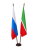 Флагшток напольный деревянный с основанием Блин (сосна) 2 штока 2,5 м