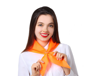 Косынка Лолла из шелка расцвечивания 65х65х95, однотонная