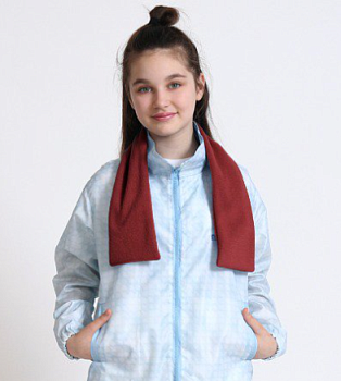 Шарф флисовый двухслойный детский 10х80 см, однотонный